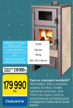 Tesco Taurus csempés kandalló ajánlat