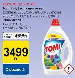 Tesco Tomi folyékony mosószer ajánlat