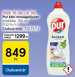 Tesco Pur kézi mosogatószer ajánlat