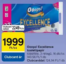 Tesco Ooops! excellence toalettpapír ajánlat