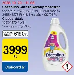 Tesco Coccolino Care folyékony mosószer ajánlat