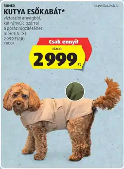 ALDI Romeo kutya esőkabát ajánlat