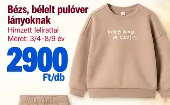 Bézs bélelt pulóver