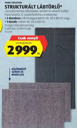 ALDI Home Creation strukturált lábtörlő ajánlat