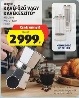 ALDI Crofton kávéfőző vagy kávékészítő ajánlat