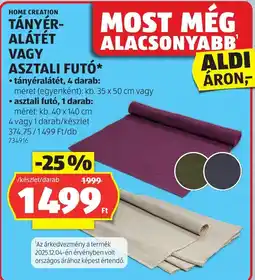 ALDI Home Creation tányér-alátét vagy asztali futó ajánlat