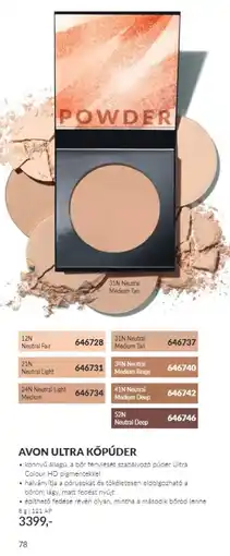 AVON Avon ultra kőpúder ajánlat