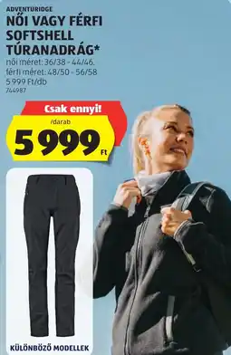 ALDI Adventuridge Női vagy férfi softshell túranadrág ajánlat
