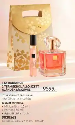 AVON TTA Radiance 2 termékből álló szett ajándéktáskával ajánlat
