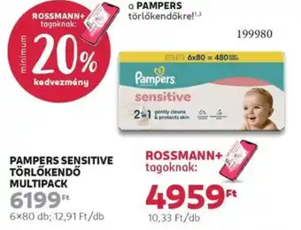 Pampers sensitive törölkendő multipack