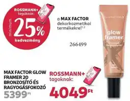Rossmann max factor glow framer ajánlat