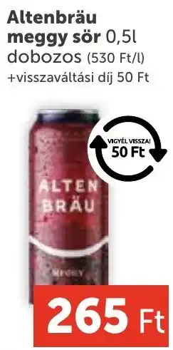 PRIVÁT Altenbräu meggy sör ajánlat