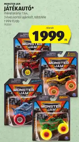 ALDI monster jam játékautó ajánlat