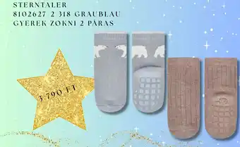Sterntaler 8102627-2 318 graublau gyerek zokni 2 páras