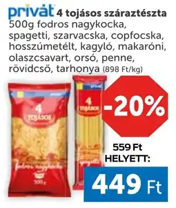 PRIVÁT Privát 4 tojásos száraztészta ajánlat