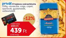 PRIVÁT Privát 8 tojásos száraztészta ajánlat