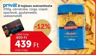 Privát 8 tojásos száraztészta