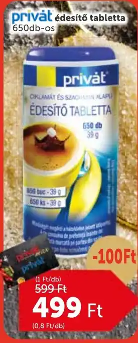 Privát édesítő tabletta