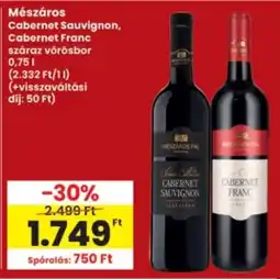 Interspar Mészárós száraz vörösbor ajánlat