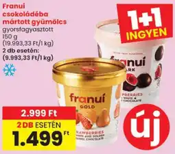 Spar Franui csokoládéba mártott gyümölcs ajánlat