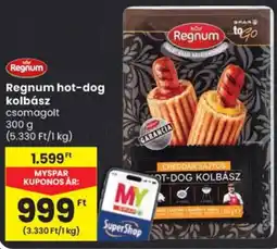 Spar Regnum hot-dog kolbász ajánlat