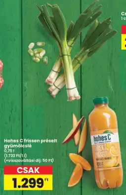 Interspar Hohes C frissen préselt gyümölcsle ajánlat