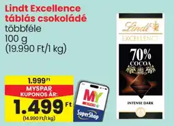 Spar Lindt Excellence táblás csokoládé ajánlat