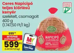 Spar Ceres napicipó teljes kiörlésű kenyér ajánlat