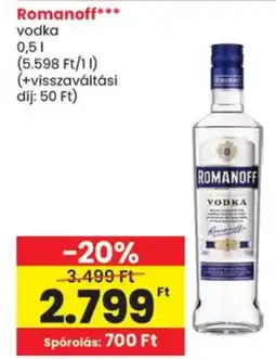 Spar Romanoff vodka ajánlat