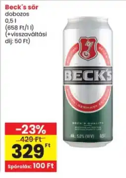 Interspar Beck's sör ajánlat