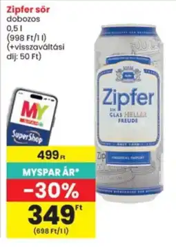 Interspar Zipfer sör ajánlat