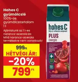 Spar Hohes C gyümölcslé ajánlat