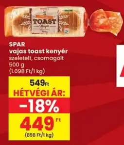 Spar spar vajas toast kenyér ajánlat