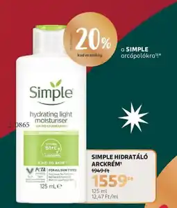 Rossmann Simple hidratáló arckrém ajánlat