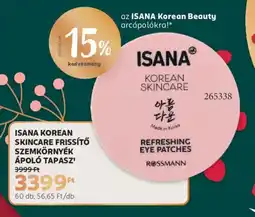 Rossmann Isana korean skincare frissítő szemkörnyék ápoló tapasz ajánlat