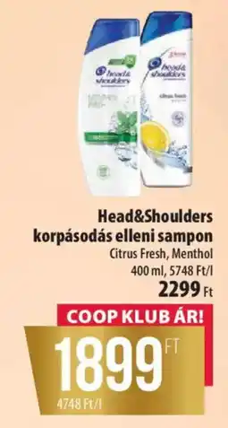 Coop Head&Shoulders korpásodás elleni sampon ajánlat