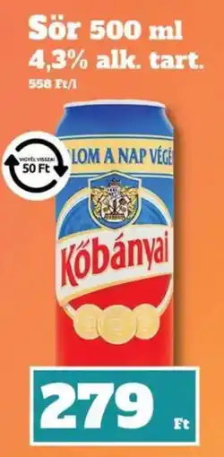 Family Diszkont Kőbányai sör ajánlat