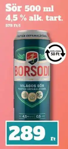 Family Diszkont Borsodi világos sör ajánlat