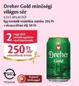 EcoFamily Dreher Gold minőségi világos sör ajánlat