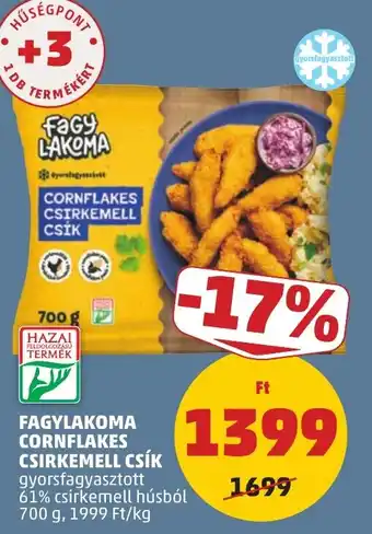 Fagylakoma cornflakes csirkemell csík