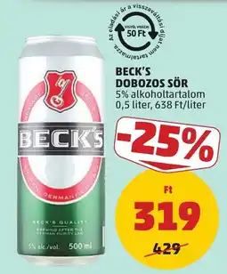 PENNY Beck's dobozos sör ajánlat