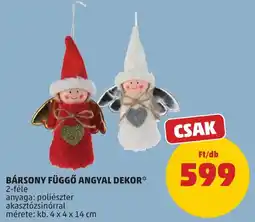 PENNY Bársony függő angyal dekor ajánlat