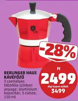 PENNY Berlinger Haus kávéfőző ajánlat