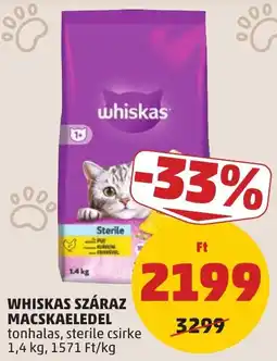 PENNY Whiskas száraz macskaeledel ajánlat