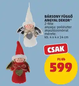 PENNY Bársony függő angyal dekor ajánlat