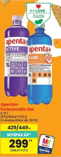 Interspar Apenta+ funkcionális ital ajánlat
