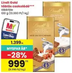 Spar Lindt Gold táblás csokoládé ajánlat