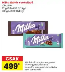 Interspar Milka táblás csokoládé ajánlat