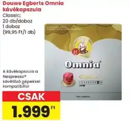 Spar Douwe Egberts Omnia kávékapszula ajánlat