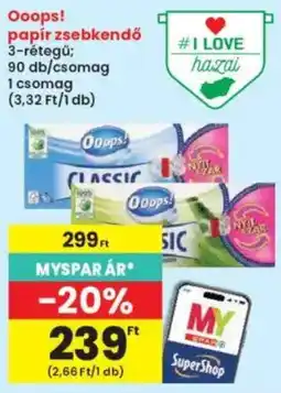 Interspar Ooops! papír zsebkendő ajánlat